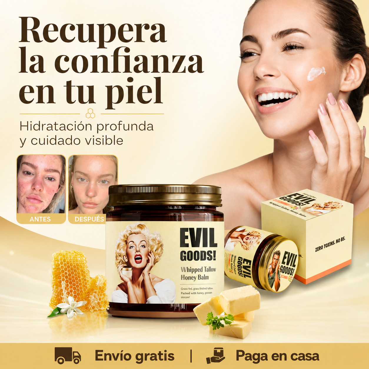 EVIL GOODS® - Bálsamo Facial Sebo de Res y Miel
