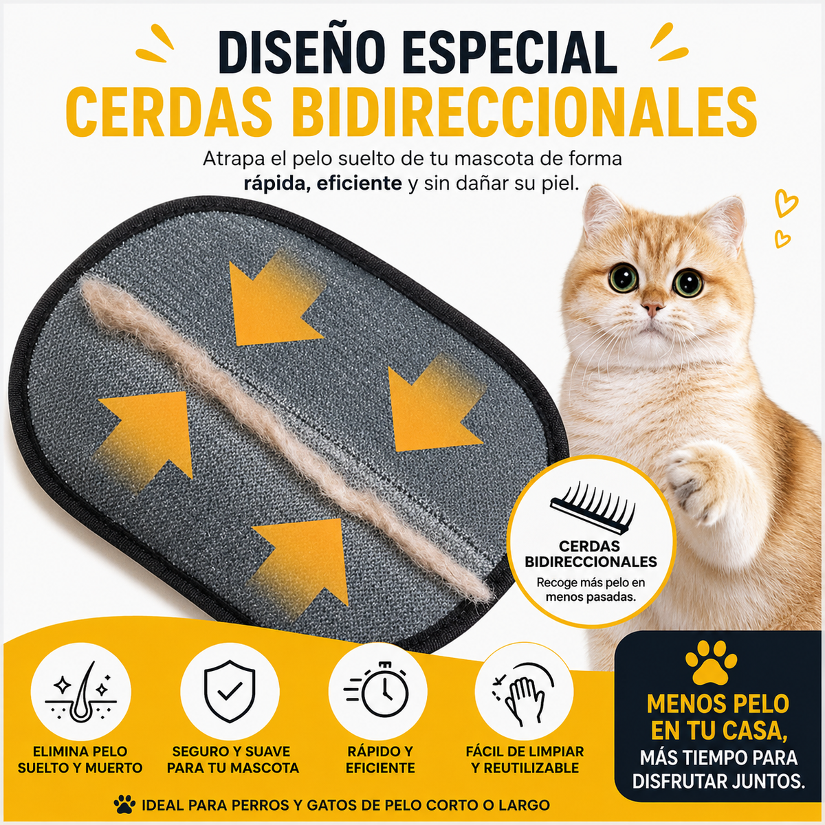BrushPet® - Guante Removedor de Pelo de Mascotas
