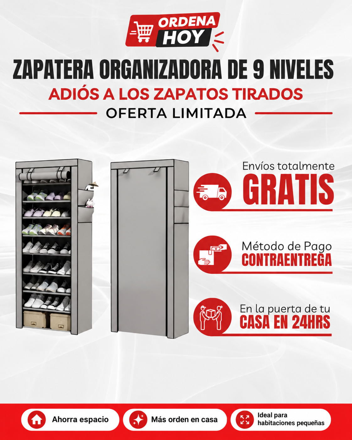 Zapatera Organizadora de 9 Niveles | Más orden en menos espacio: Adiós a los zapatos tirados