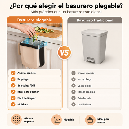 FoldBin™ 🗑️ - Basurero plegable multiuso ♻️