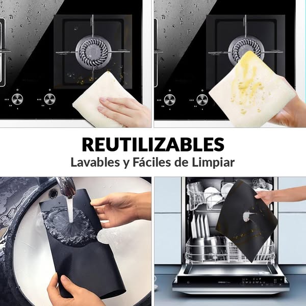 CleanTop™ – Set 4 protectores anti-grasa para cocina