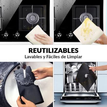 CleanTop™ – Set 4 protectores anti-grasa para cocina