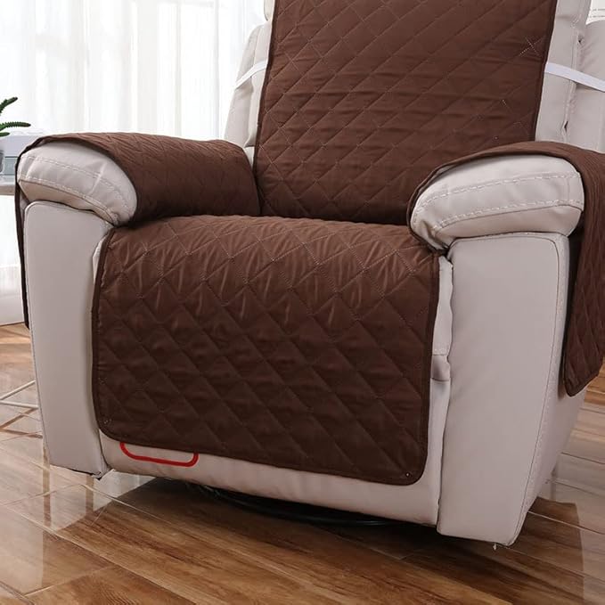 Funda Acolchada Reversible para Sillón – Antideslizante e Impermeable (Marrón)