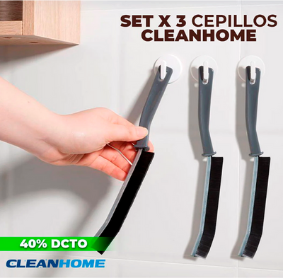 CleanHome® - Set X 3 Cepillos Especializados