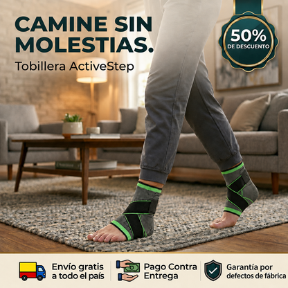 Tobillera ActiveStep - Soporte y Compresión - Elimina la Fascitis Plantar desde el Primer Uso