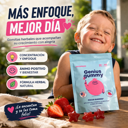 Genius Gummy® - El suplemento que los niños piden solos🍓