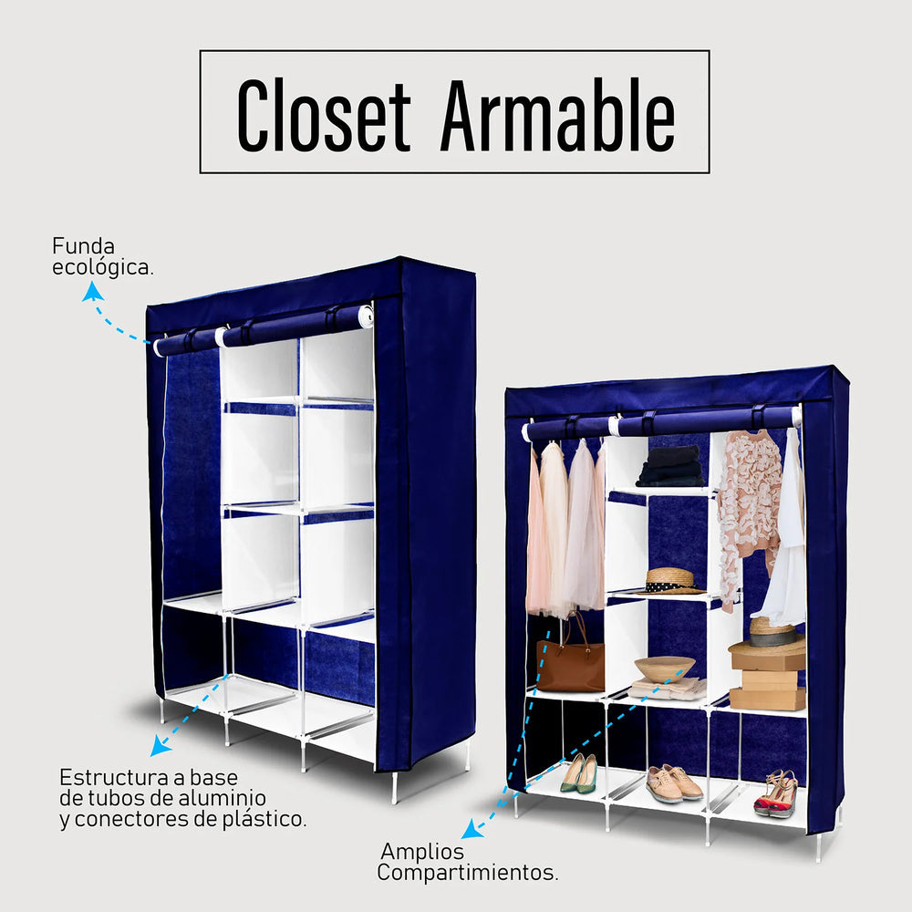 CLOSET DE 3 NIVELES CON FORRO