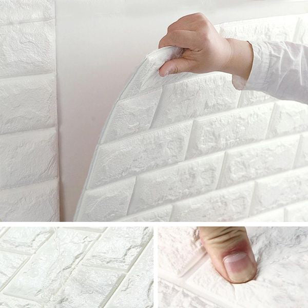 Papel tapiz de ladrillo autoadhesivo con patrón 3D | BRICKSBY