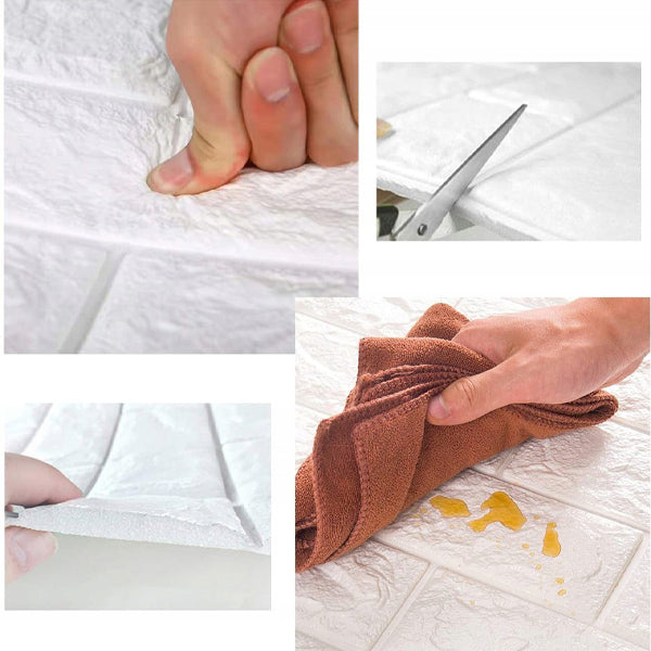 Papel tapiz de ladrillo autoadhesivo con patrón 3D | BRICKSBY