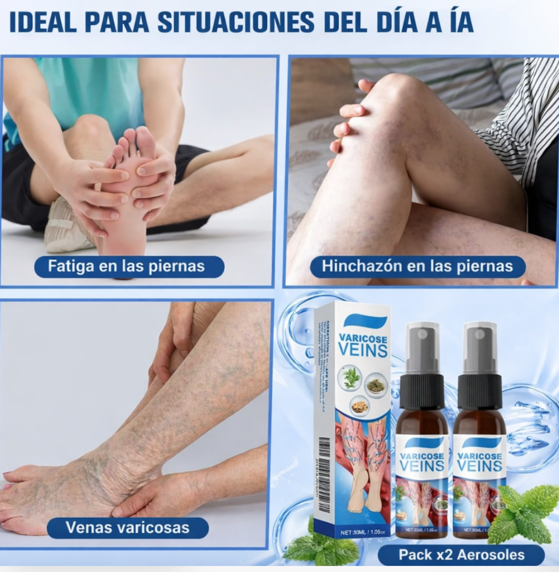 Varicose Veins® - Spray Alivio Para Tus Piernas (Oferta 2x1)