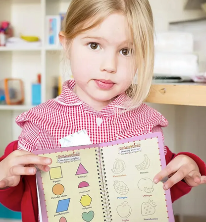 MagicBook® - 🌈Set de 4 Libros Caligrafía y 10 Minas de Tinta Mágica 📘✨