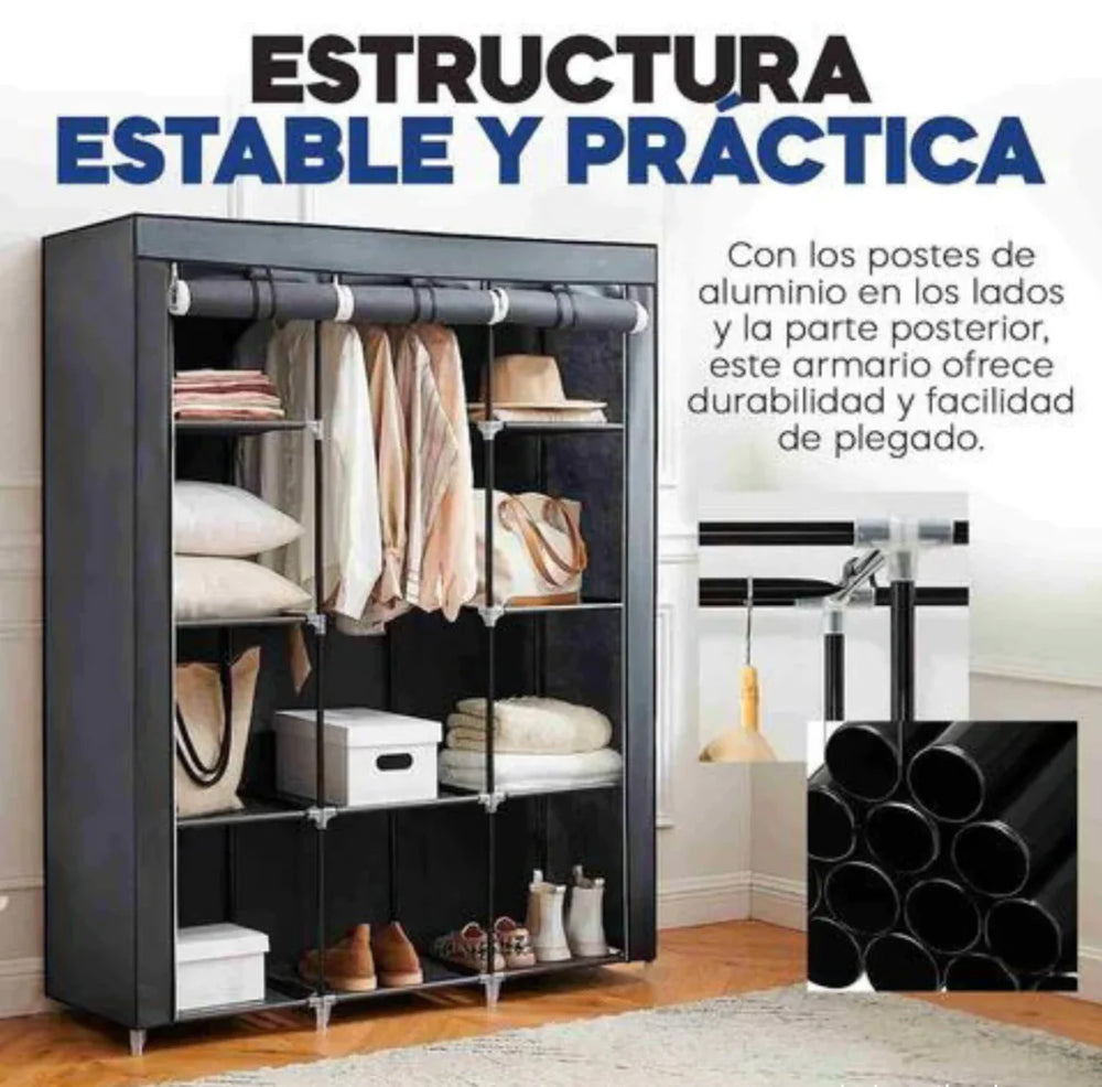 CLOSET DE 3 NIVELES CON FORRO