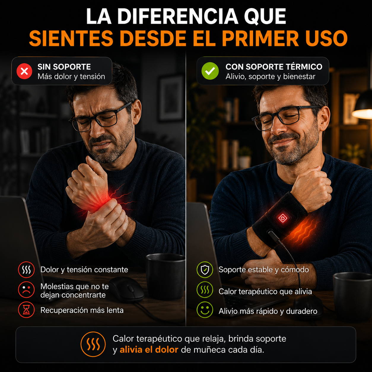 ThermoFlex™ | Muñequera Térmica de Alivio para Túnel Carpiano