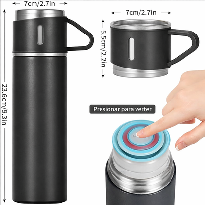 Vacum Flask® - Set De Termo Bebidas Caliente Y Frio 12 Horas + 2 Tazas