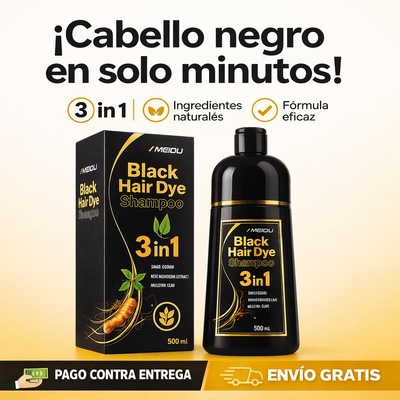Black Hair Dye® - Shampoo Cubre Canas (250 ml)