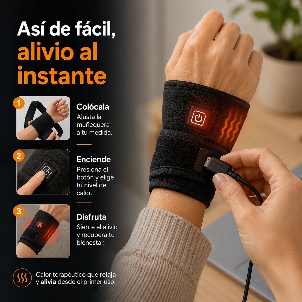 ThermoFlex™ | Muñequera Térmica de Alivio para Túnel Carpiano