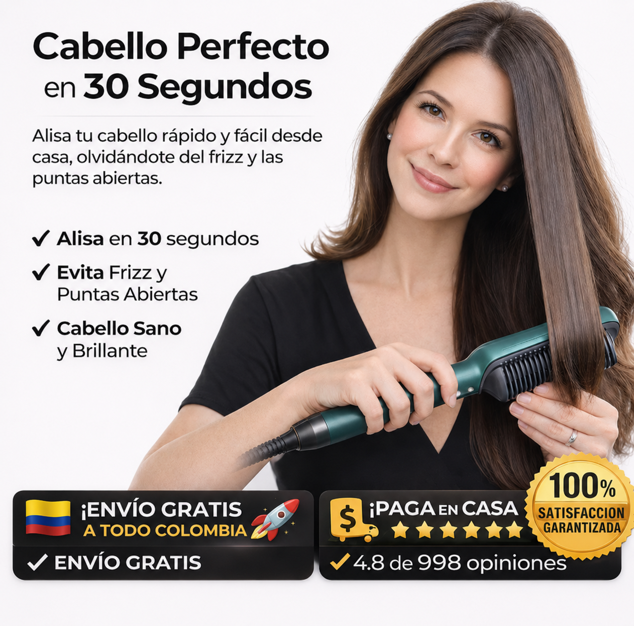 Cepillo Alisador Profesional 3 en 1 - Di adiós al frizz