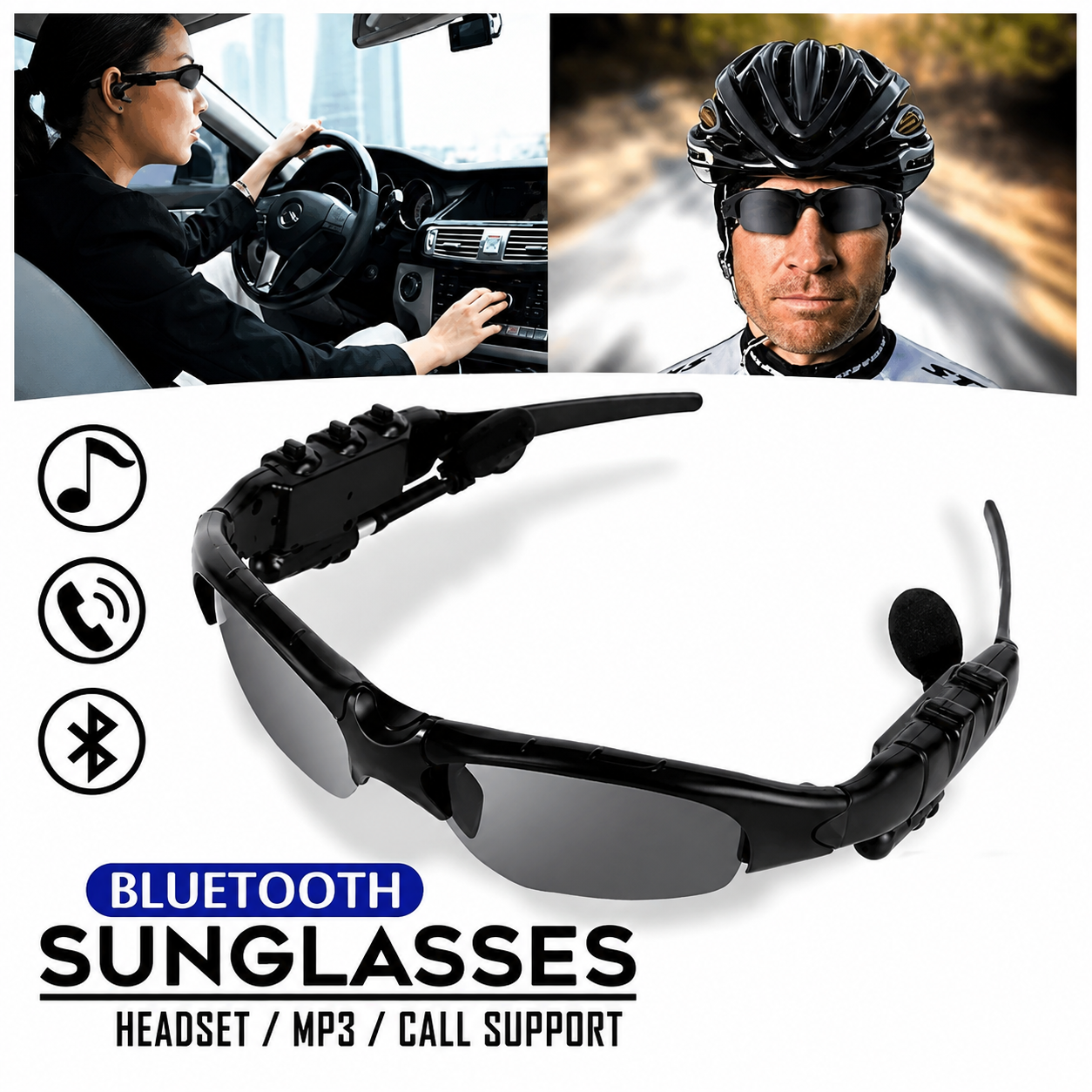 Gafas de Sol Bluetooth con Auriculares Inalámbricos y Manos Libres MasterView®