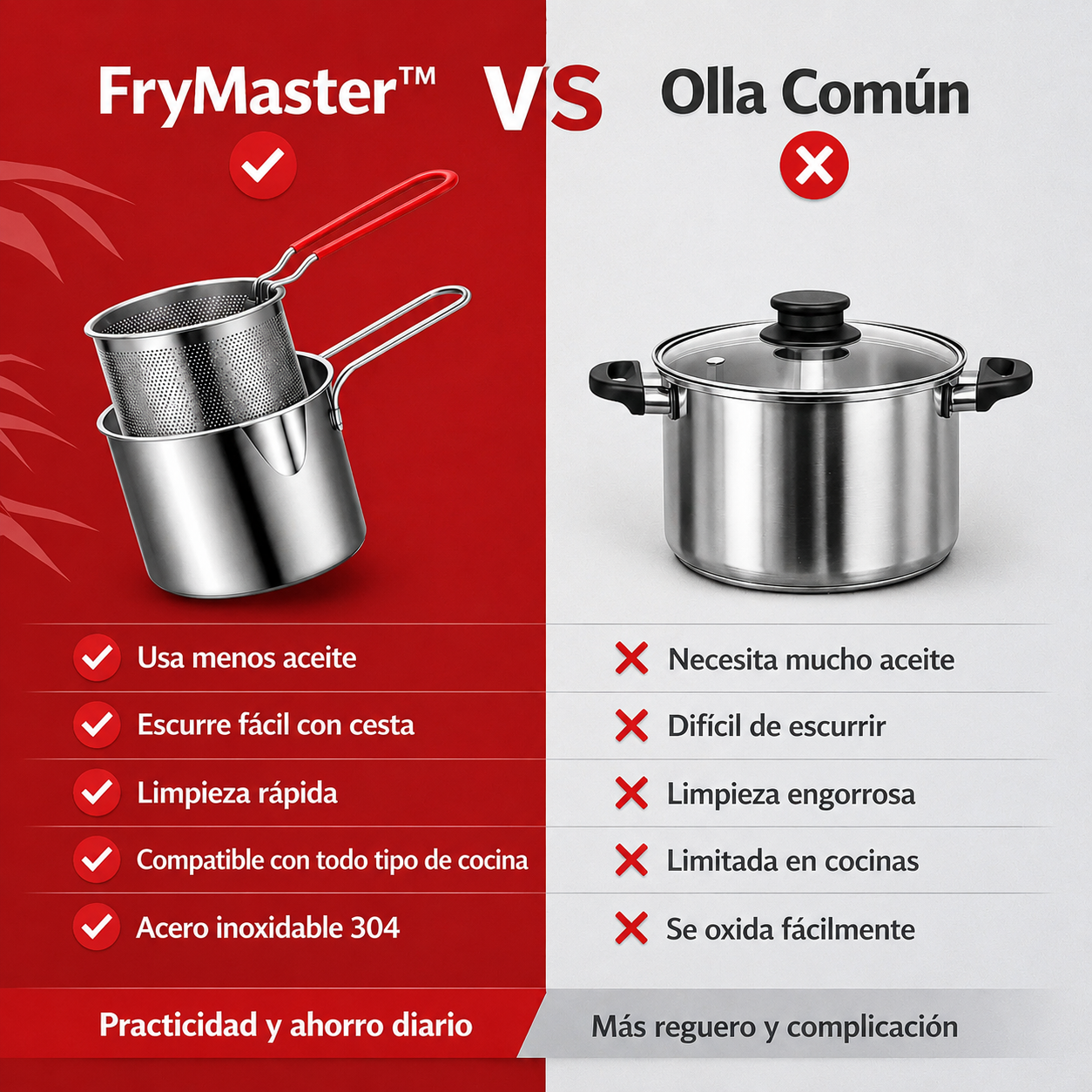 FryMaster™ - Freidora Premium Acero Inoxidable