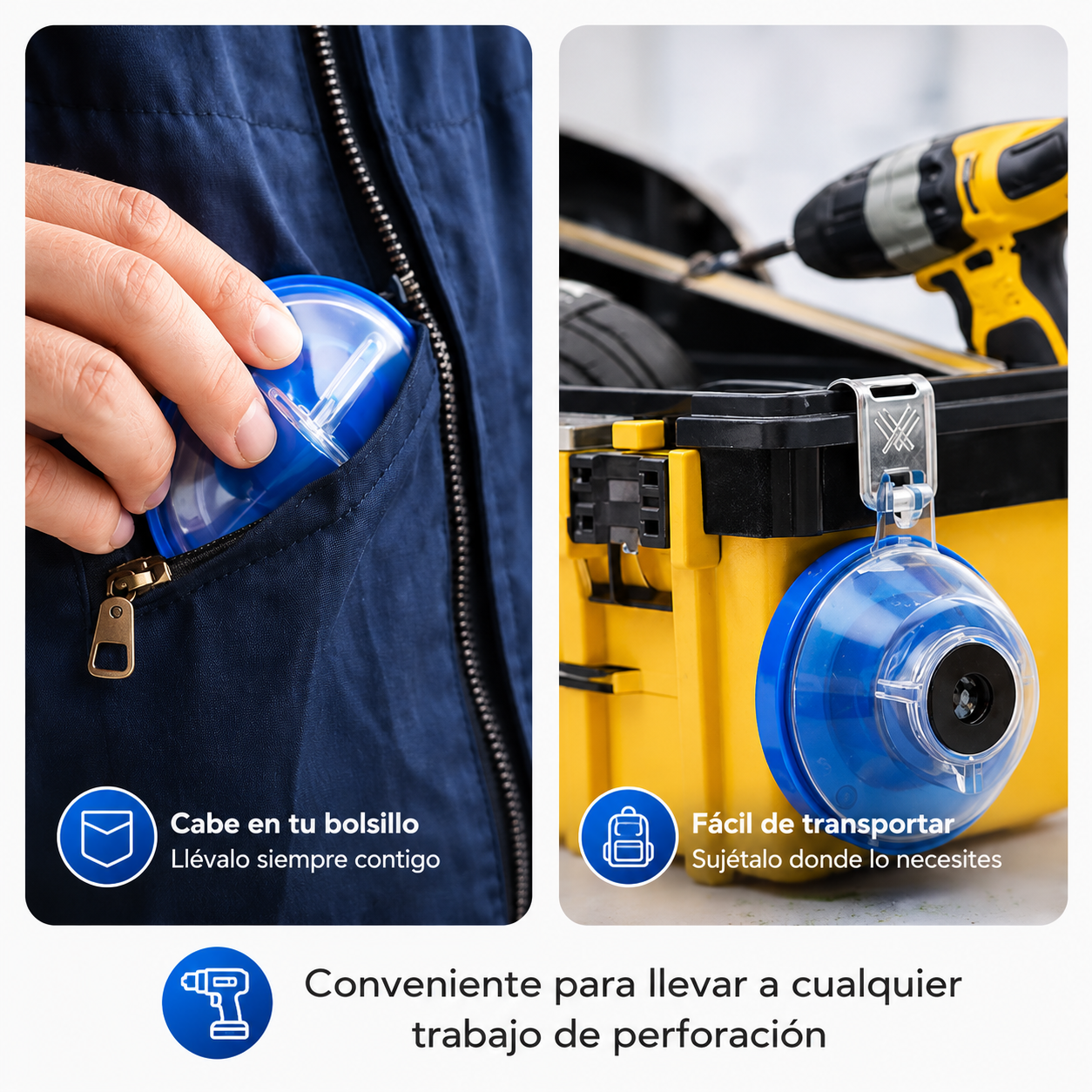 CleanDrill™ - Recolector de Polvo para Taladro (x2 Unidades)
