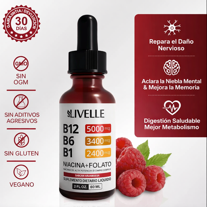 Gotas Vitales B12🍓| Suplemento Vitalidad Diaria Fácil