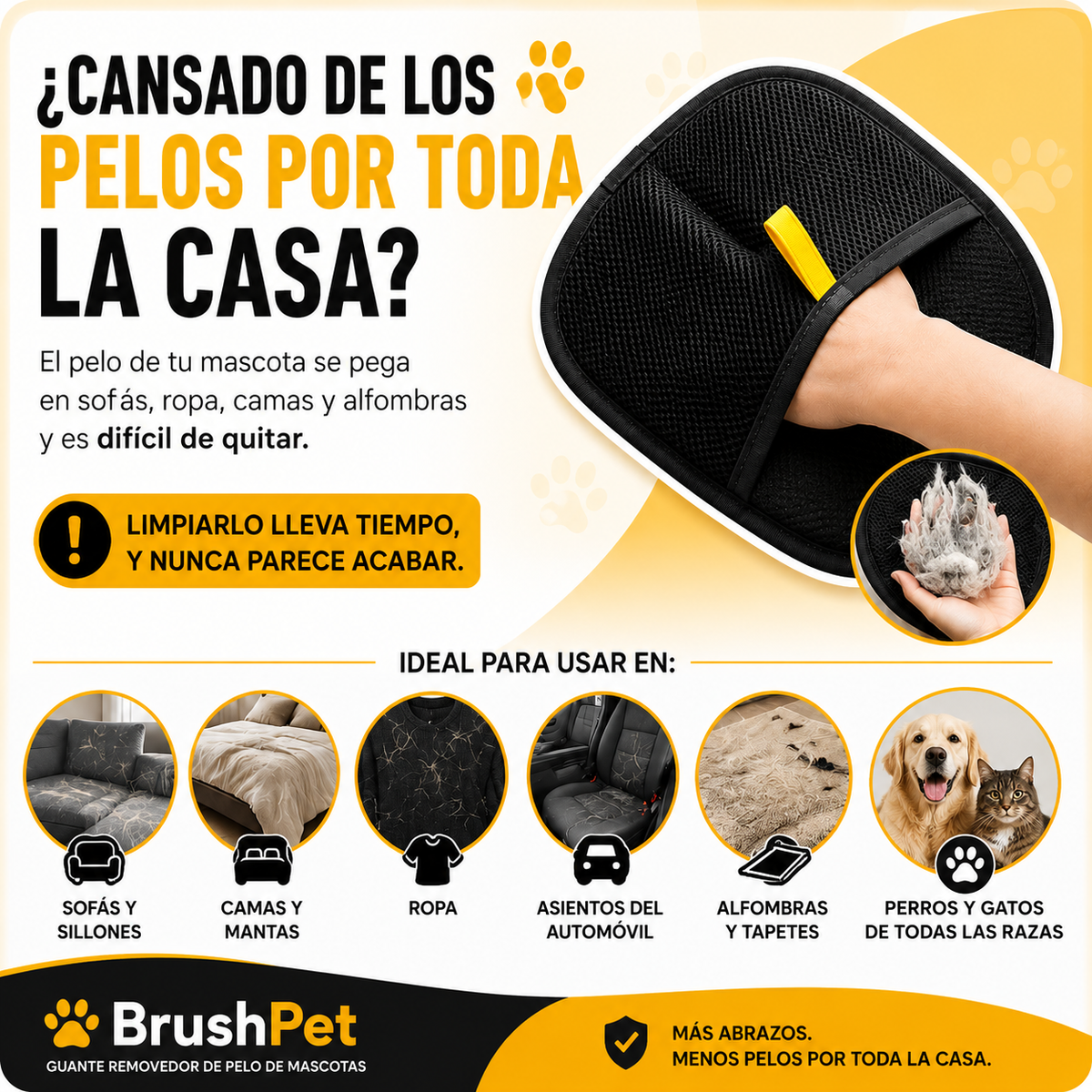 BrushPet® - Guante Removedor de Pelo de Mascotas