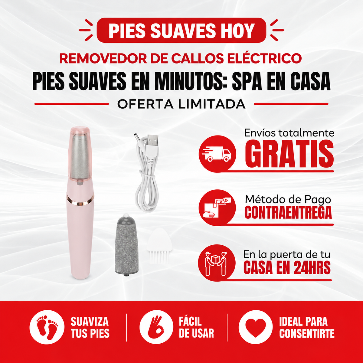 Removedor de Callos Eléctrico PediSoft™ | Pies Suaves en Minutos: Spa en Casa