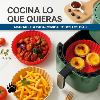 Pack 2 Bandejas de Silicona para Freidora de Aire Bigan™ + Recetario Digital de Regalo