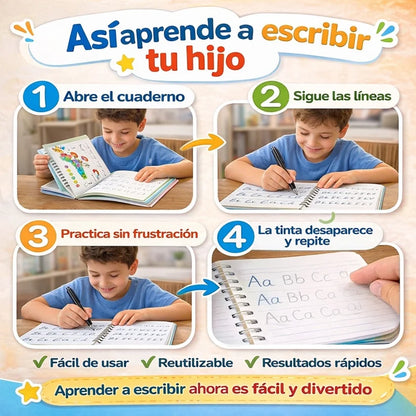 Set 4 Libros Caligrafía Aprendizaje Rápido y Letra Bonita