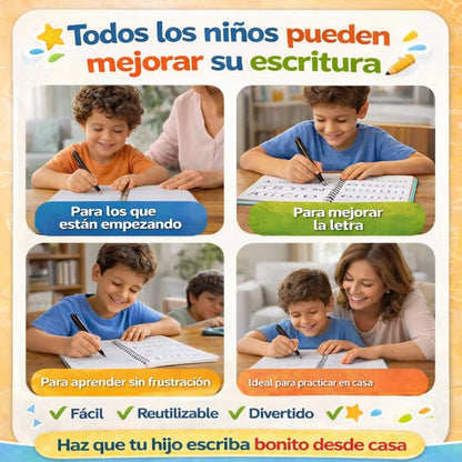 Set 4 Libros Caligrafía Aprendizaje Rápido y Letra Bonita