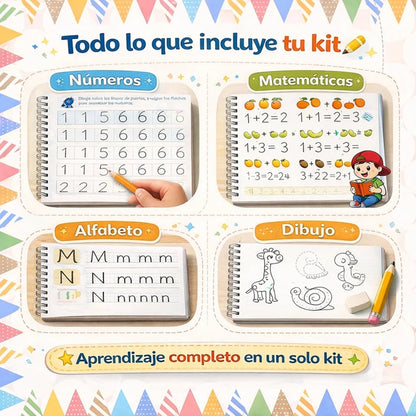 Set 4 Libros Caligrafía Aprendizaje Rápido y Letra Bonita