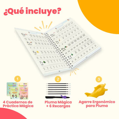 KIT DE 4 CUADERNOS REUTILIZABLES+10 REPUESTOS DE TINTA GRATIS