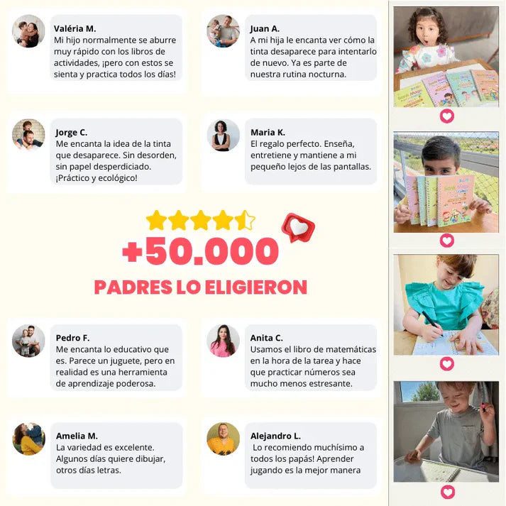KIT DE 4 CUADERNOS REUTILIZABLES+10 REPUESTOS DE TINTA GRATIS