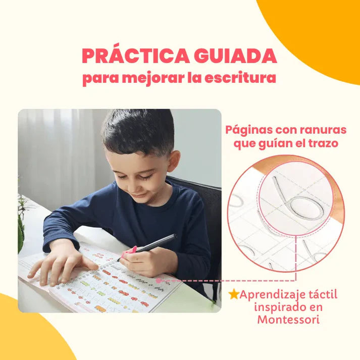 KIT DE 4 CUADERNOS REUTILIZABLES+10 REPUESTOS DE TINTA GRATIS