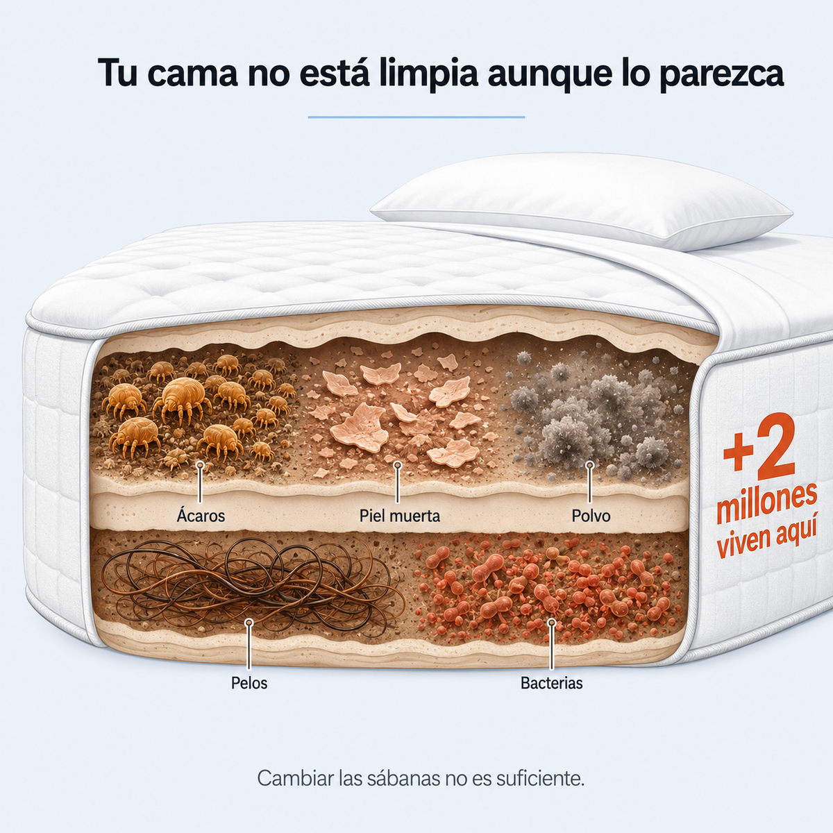 Tu cama no está limpia aunque lo parezca