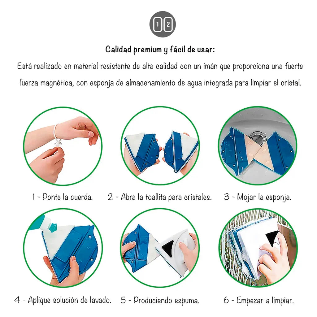Limpiador de Vidrios Magnetico Bigan™️
