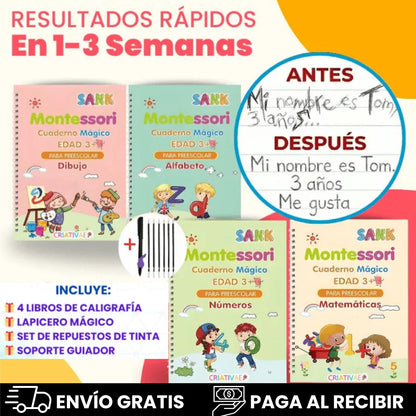 KIT DE 4 CUADERNOS REUTILIZABLES+10 REPUESTOS DE TINTA GRATIS