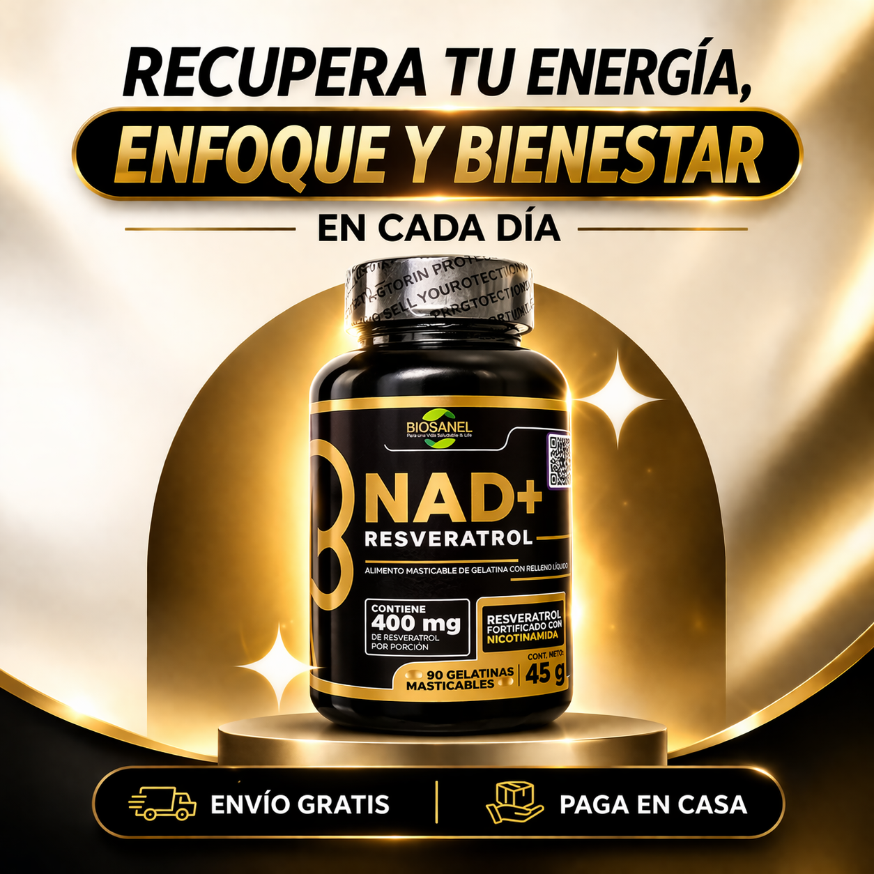 Nad+ Resveratrol Satoomi (x100 Capsulas)