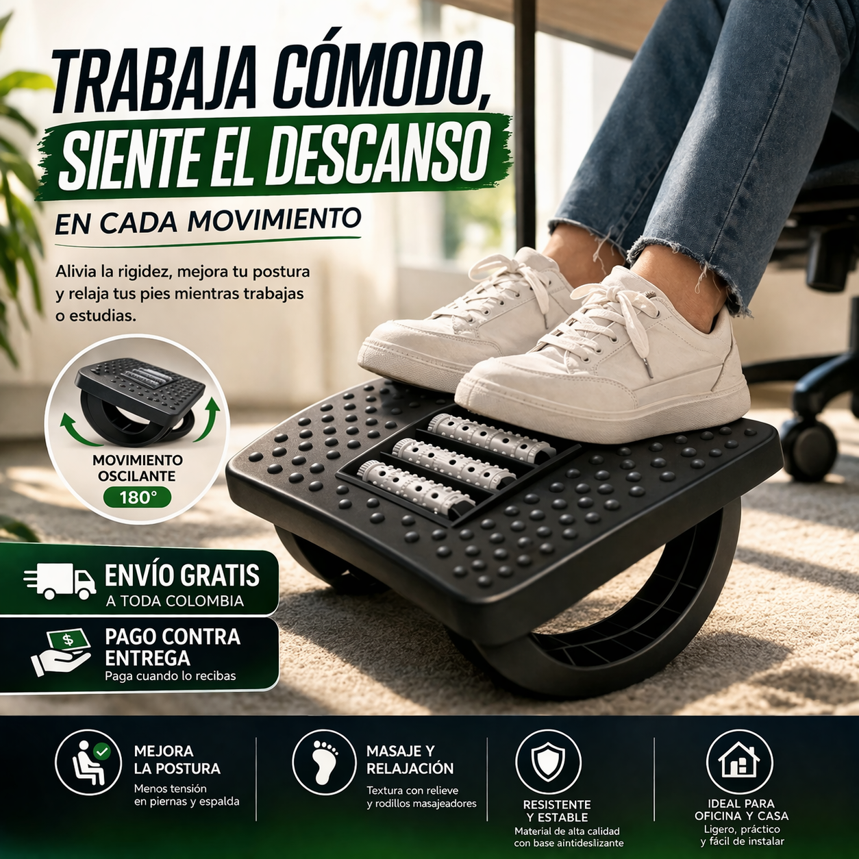 RelaxStep® - Reposa Pies Masajeador Oficina Descanso