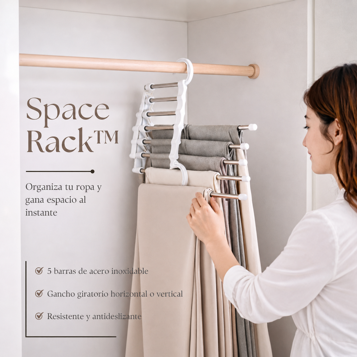 SpaceRack™ - Organiza tu ropa y gana espacio al instante