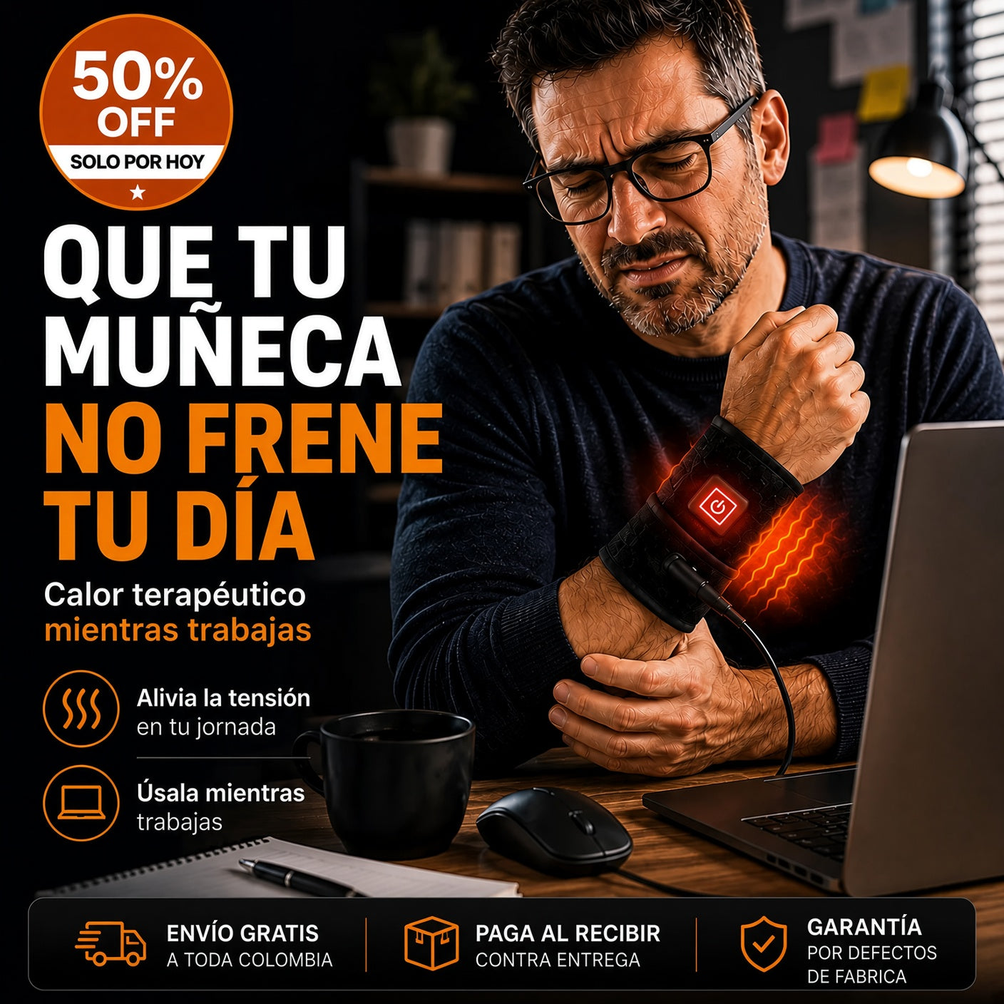 ThermoFlex™ | Muñequera Térmica de Alivio para Túnel Carpiano