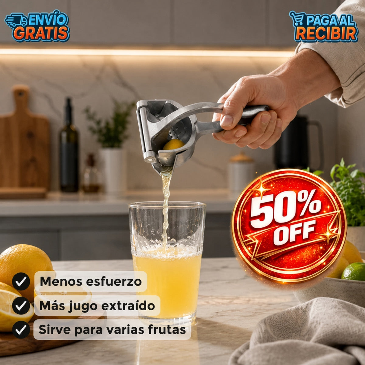 JuicePro™ 🍊 - Exprimidor de frutas metálico ✨