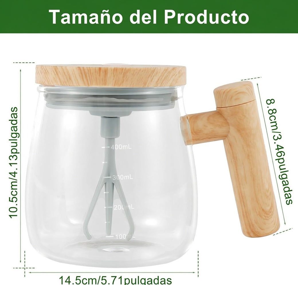 AutoMug® - Taza Vidrio Mezcladora Eléctrica
