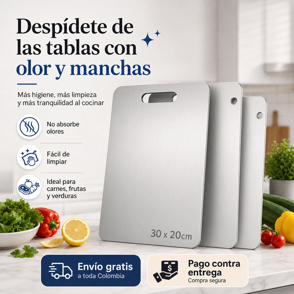 NoxSteel Pro™- Tabla Para Picar En Acero (30 x 20cm)