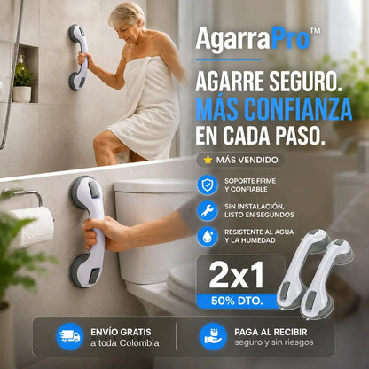AgarraPro™ | Evita caídas en la Ducha y Baño con soporte antideslizante | OFERTA 2X1