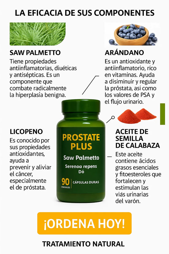 Prostate Plus® - Mejora el flujo urinario (90 Capsulas)