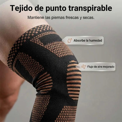 Manga de compresión extendida para la rodilla