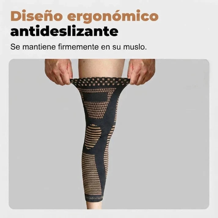 Manga de compresión extendida para la rodilla