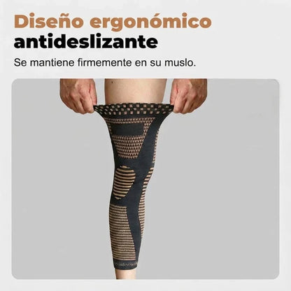 Manga de compresión extendida para la rodilla