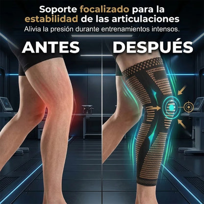 Manga de compresión extendida para la rodilla
